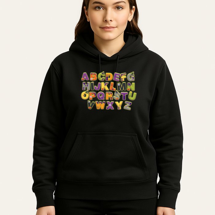 Funny Creepy Spooky Alphabet Letters Hoodie