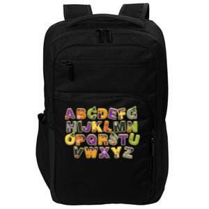 Funny Creepy Spooky Alphabet Letters Impact Tech Backpack