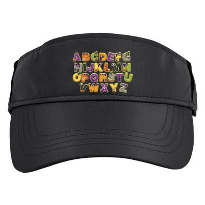 Funny Creepy Spooky Alphabet Letters Adult Drive Performance Visor