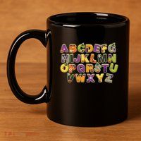 Funny Creepy Spooky Alphabet Letters 11oz C Handle Ceramic Mug
