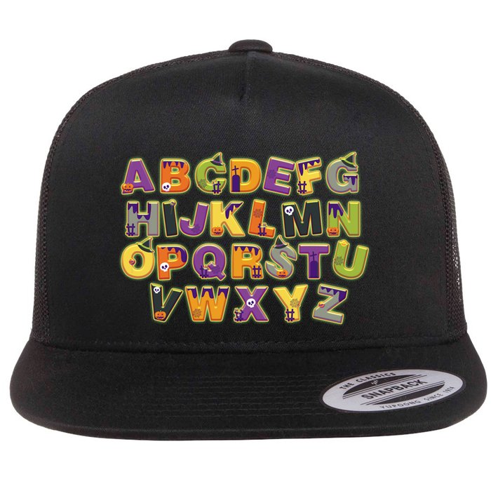 Funny Creepy Spooky Alphabet Letters Flatbill Hat