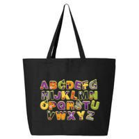 Funny Creepy Spooky Alphabet Letters 25L Jumbo Tote