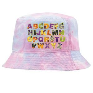 Funny Creepy Spooky Alphabet Letters Tie-Dyed Bucket Hat