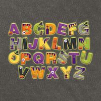 Funny Creepy Spooky Alphabet Letters Cotton Canvas Backpack