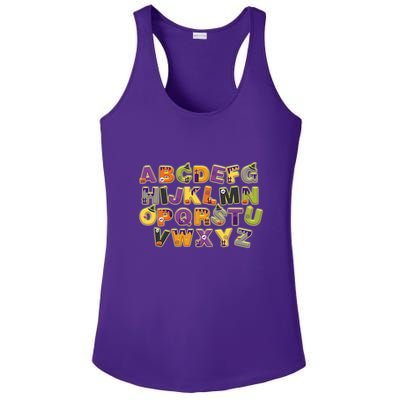Funny Creepy Spooky Alphabet Letters Ladies PosiCharge Competitor Racerback Tank