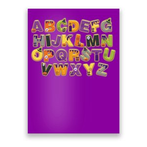 Funny Creepy Spooky Alphabet Letters Poster