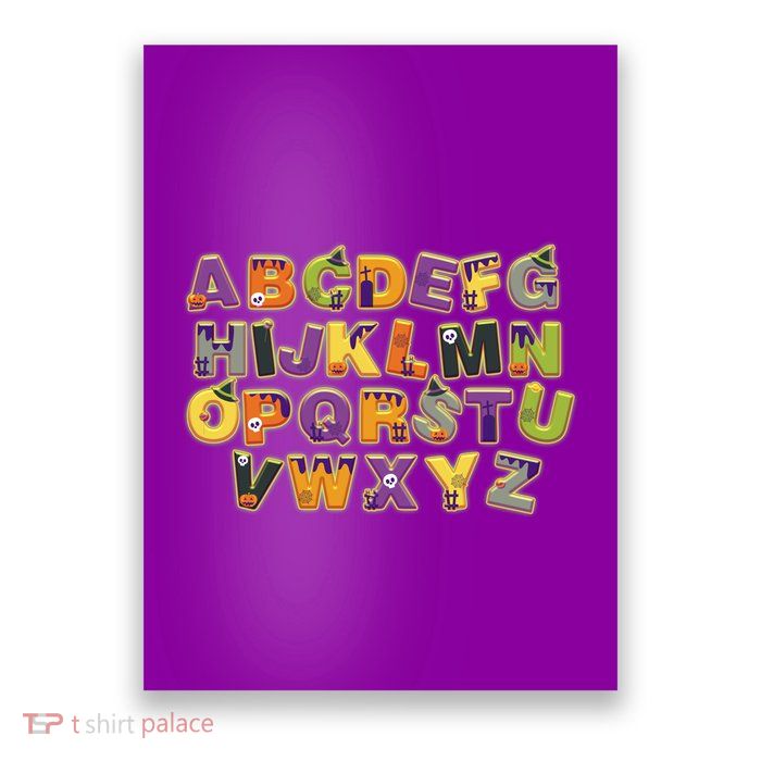 Funny Creepy Spooky Alphabet Letters Poster