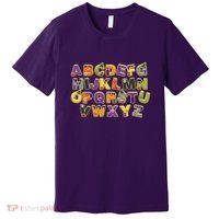 Funny Creepy Spooky Alphabet Letters Premium T-Shirt