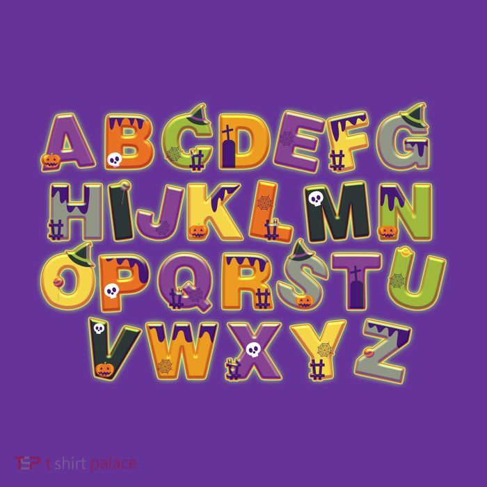 Funny Creepy Spooky Alphabet Letters Toddler T-Shirt