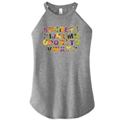 Funny Creepy Spooky Alphabet Letters Women’s Perfect Tri Rocker Tank