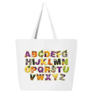 Funny Creepy Spooky Alphabet Letters 25L Jumbo Tote