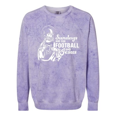 Funny Christian Sundays Are For Football And Jesus Colorblast Crewneck Sweatshirt