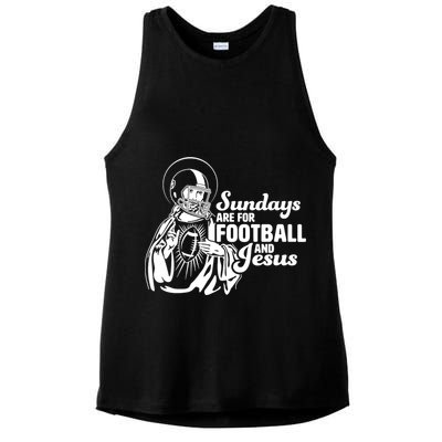 Funny Christian Sundays Are For Football And Jesus Ladies PosiCharge Tri-Blend Wicking Tank