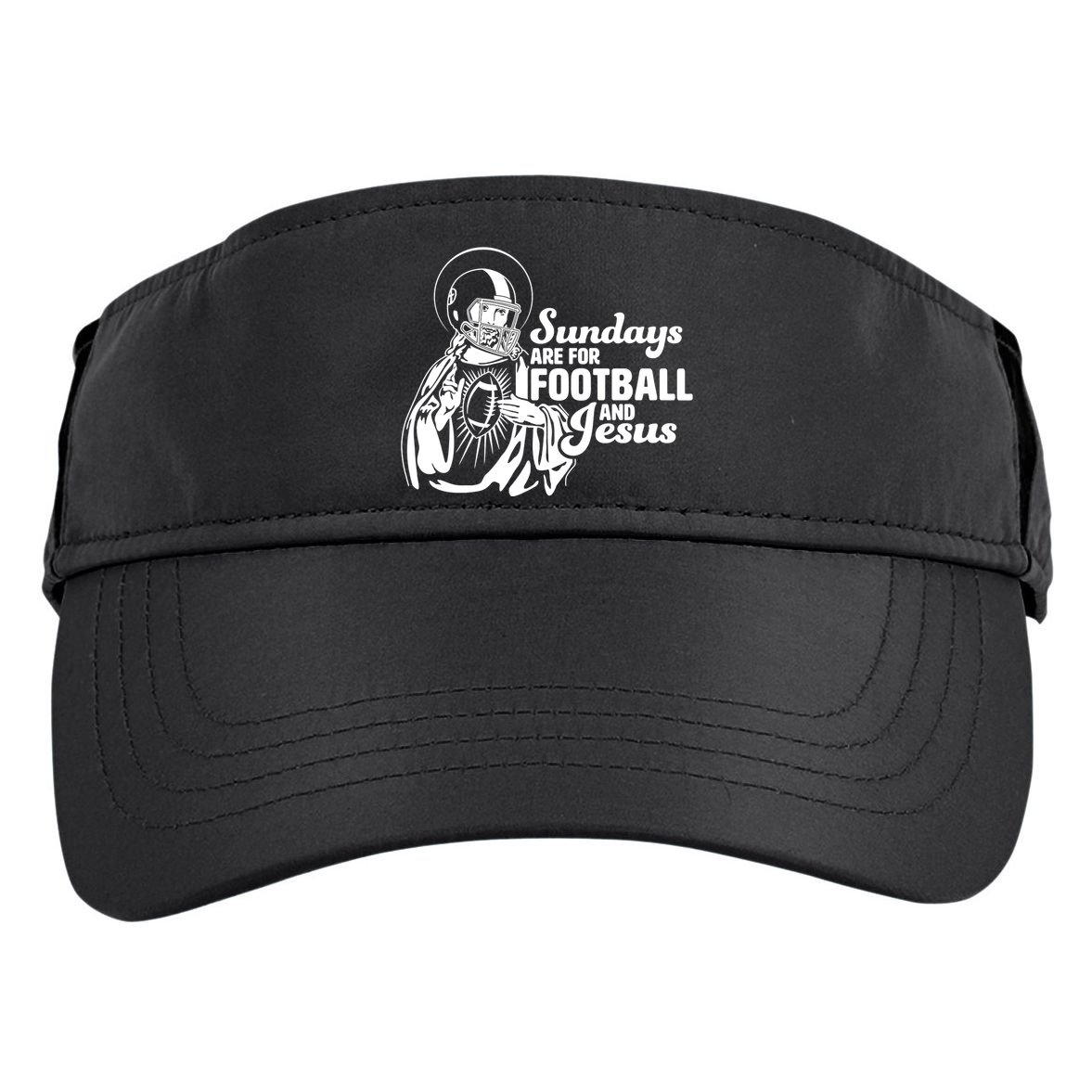 Funny Christian Sundays Are For Football And Jesus Adult Drive Performance Visor