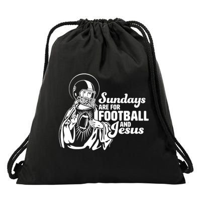 Funny Christian Sundays Are For Football And Jesus Drawstring Bag