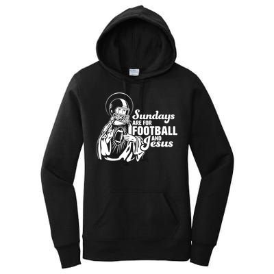 Funny Christian Sundays Are For Football And Jesus Women's Pullover Hoodie