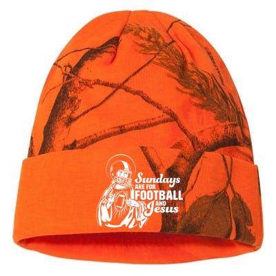 Funny Christian Sundays Are For Football And Jesus Kati Licensed 12" Camo Beanie