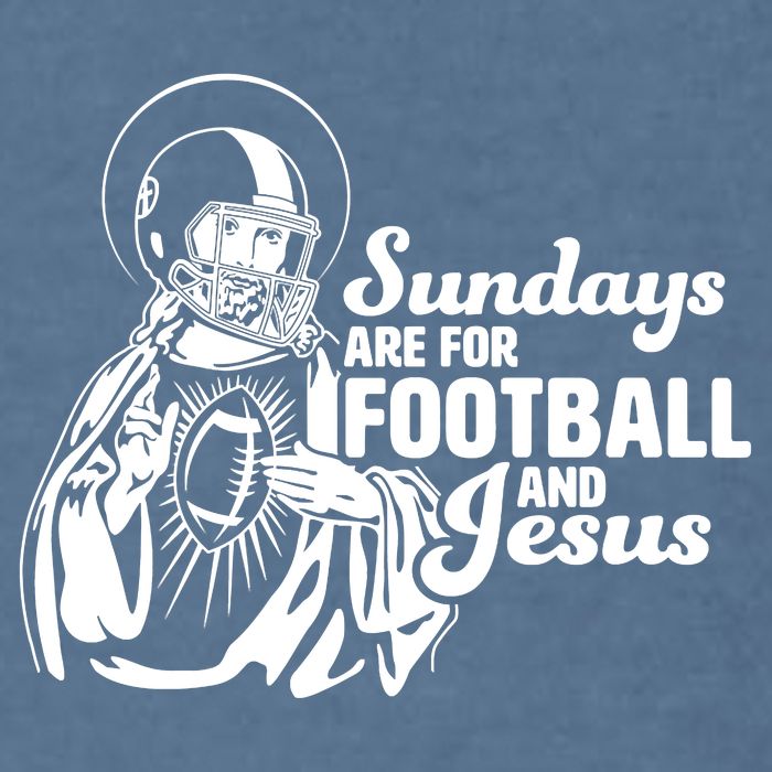 Funny Christian Sundays Are For Football And Jesus Garment-Dyed Sweatshirt