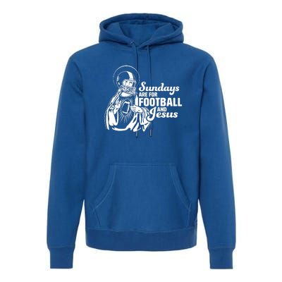 Funny Christian Sundays Are For Football And Jesus Premium Hoodie