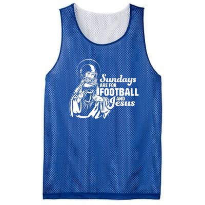 Funny Christian Sundays Are For Football And Jesus Mesh Reversible Basketball Jersey Tank