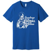 Funny Christian Sundays Are For Football And Jesus Premium T-Shirt