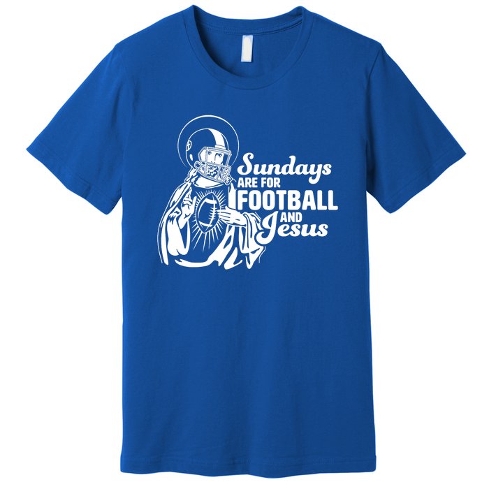 Funny Christian Sundays Are For Football And Jesus Premium T-Shirt