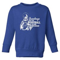 Funny Christian Sundays Are For Football And Jesus Toddler Sweatshirt