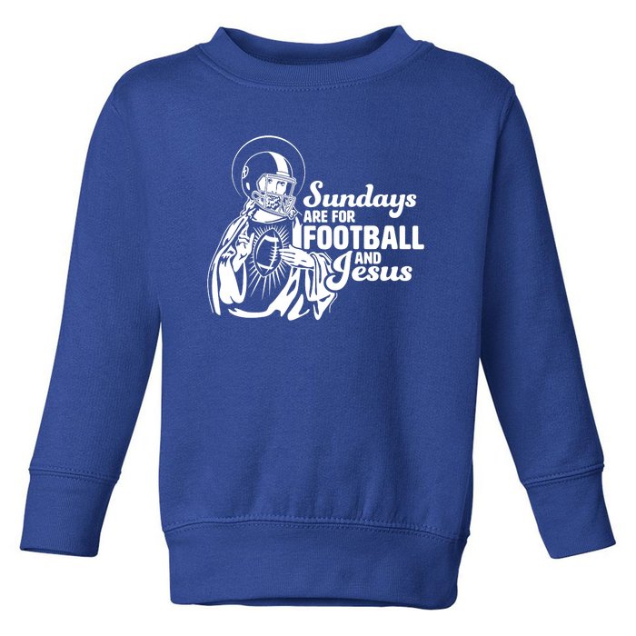 Funny Christian Sundays Are For Football And Jesus Toddler Sweatshirt