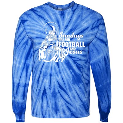 Funny Christian Sundays Are For Football And Jesus Tie-Dye Long Sleeve Shirt