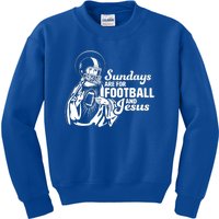 Funny Christian Sundays Are For Football And Jesus Kids Sweatshirt