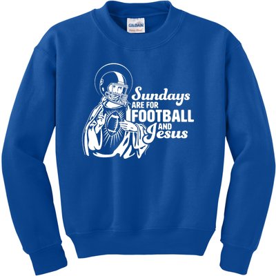 Funny Christian Sundays Are For Football And Jesus Kids Sweatshirt