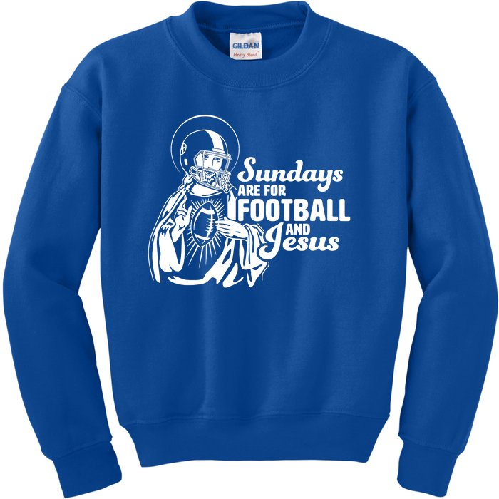 Funny Christian Sundays Are For Football And Jesus Kids Sweatshirt