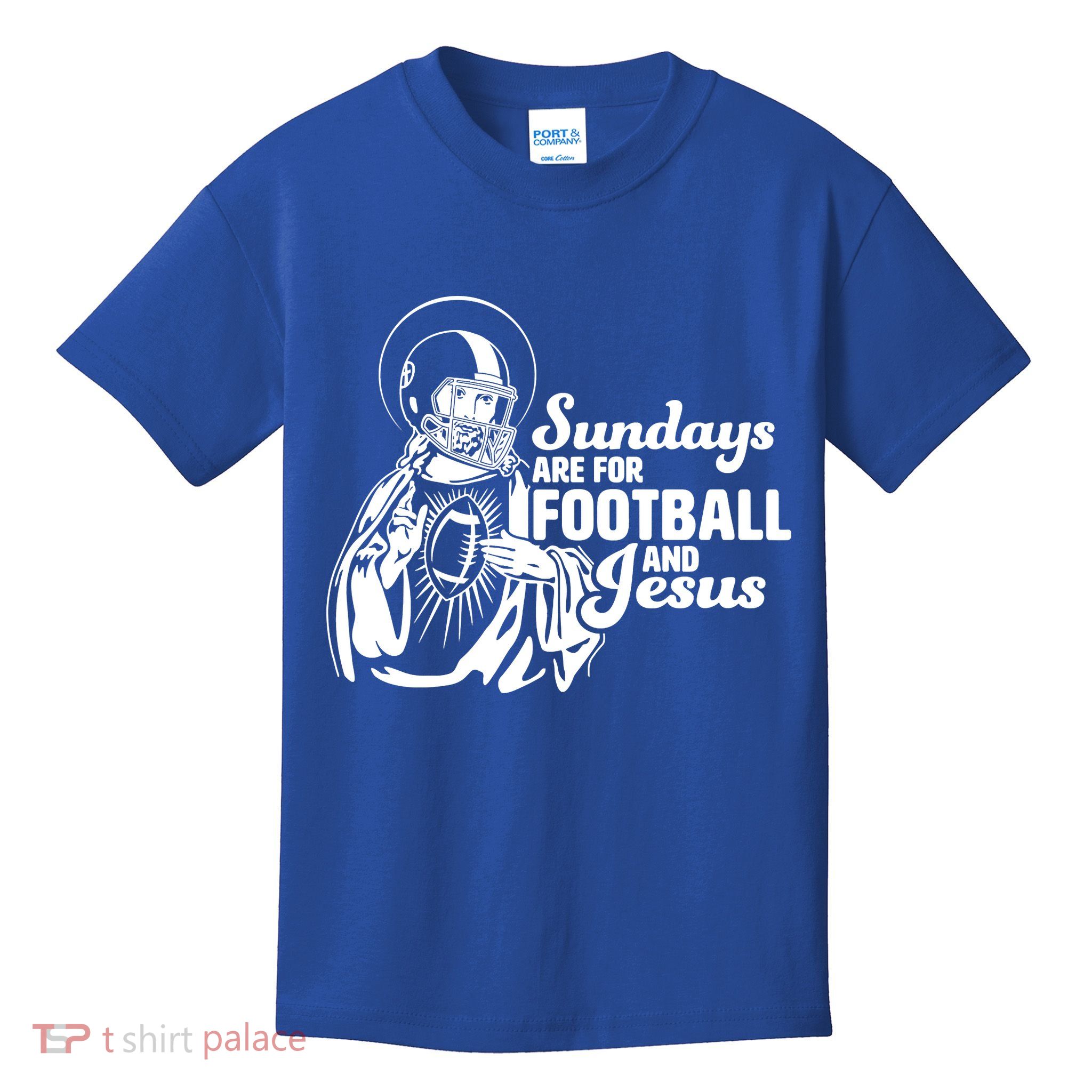 Funny Christian Sundays Are For Football And Jesus Kids T-Shirt