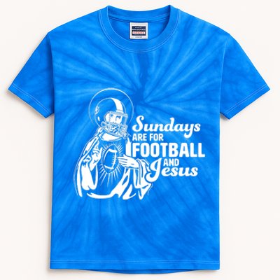 Funny Christian Sundays Are For Football And Jesus Kids Tie-Dye T-Shirt