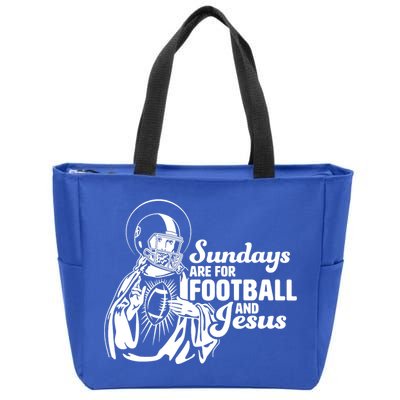 Funny Christian Sundays Are For Football And Jesus Zip Tote Bag