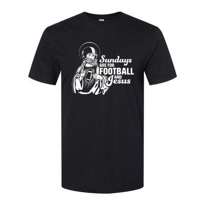 Funny Christian Sundays Are For Football And Jesus Softstyle CVC T-Shirt