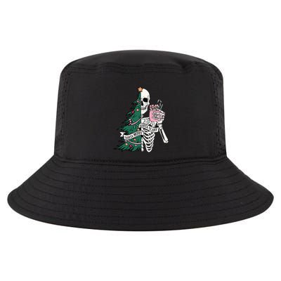 Funny Christmas Sorta Merry Sorta Scary Skeleton Xmas Tree Cool Comfort Performance Bucket Hat