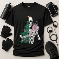 Funny Christmas Sorta Merry Sorta Scary Skeleton Xmas Tree Performance Shirt