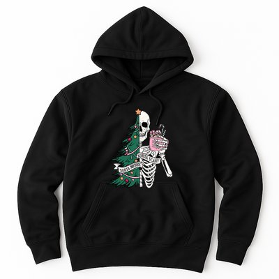 Funny Christmas Sorta Merry Sorta Scary Skeleton Xmas Tree Hoodie