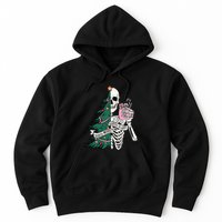 Funny Christmas Sorta Merry Sorta Scary Skeleton Xmas Tree Hoodie