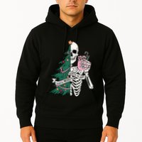 Funny Christmas Sorta Merry Sorta Scary Skeleton Xmas Tree Hoodie