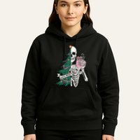 Funny Christmas Sorta Merry Sorta Scary Skeleton Xmas Tree Hoodie