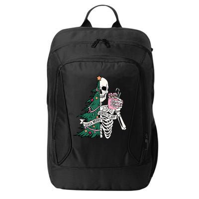 Funny Christmas Sorta Merry Sorta Scary Skeleton Xmas Tree City Backpack