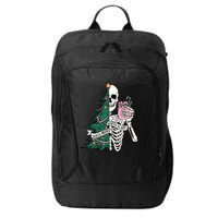 Funny Christmas Sorta Merry Sorta Scary Skeleton Xmas Tree City Backpack