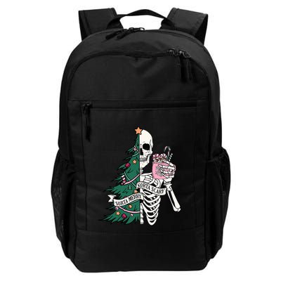 Funny Christmas Sorta Merry Sorta Scary Skeleton Xmas Tree Backpack