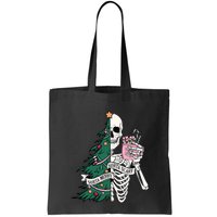 Funny Christmas Sorta Merry Sorta Scary Skeleton Xmas Tree Bag