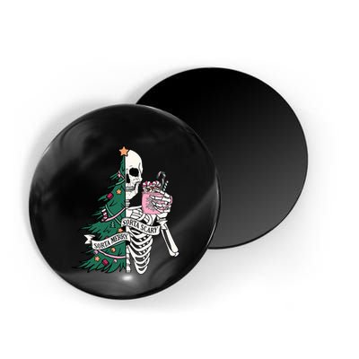 Funny Christmas Sorta Merry Sorta Scary Skeleton Xmas Tree Magnet