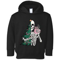 Funny Christmas Sorta Merry Sorta Scary Skeleton Xmas Tree Toddler Hoodie