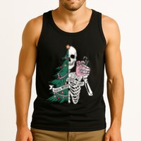 Funny Christmas Sorta Merry Sorta Scary Skeleton Xmas Tree Tank Top