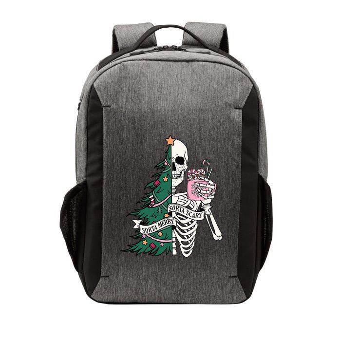 Funny Christmas Sorta Merry Sorta Scary Skeleton Xmas Tree Vector Backpack